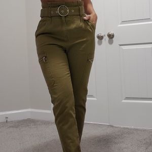 Belted utility pants